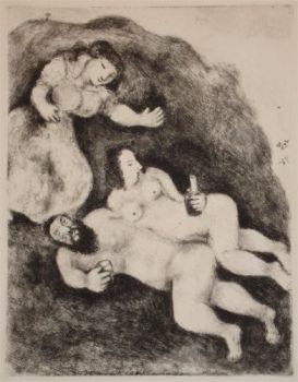 Lot and his daughters by Marc Chagall