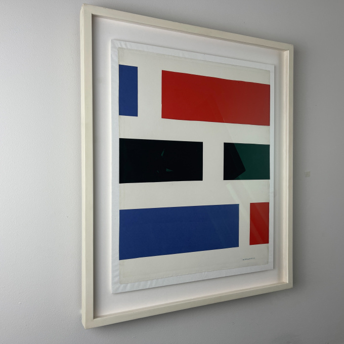 Joop Vreugdenhil – Abstract composition, 1968 – collage on paper, professionally framed, museumglass by Joop Vreugdenhil