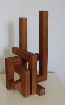 Constructivistic wooden sculpture by Unknown Artist