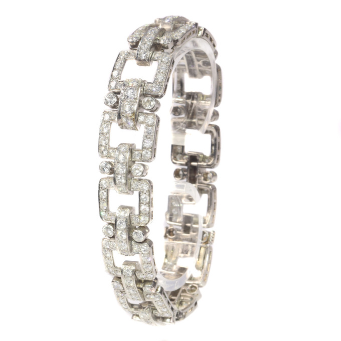 Vintage Fifties Art Deco inspired diamond platinum bracelet by Unbekannter Künstler