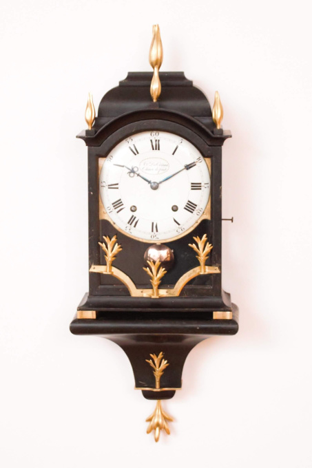 A small Swiss Louis XVI ebonised quarter striking bracket clock, DuComun, circa 1780 by Aime Du Comun Chaux de Fond