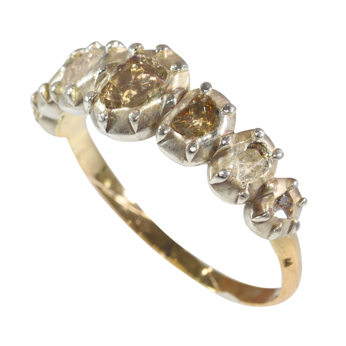 Antique diamond inline ring by Unknown artist